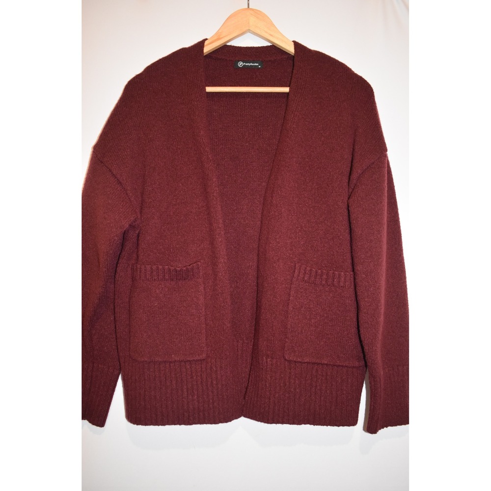 Pretty Garden Womens Long Sleeve Oversized Chunky Knit‎ Sweater Burgundy